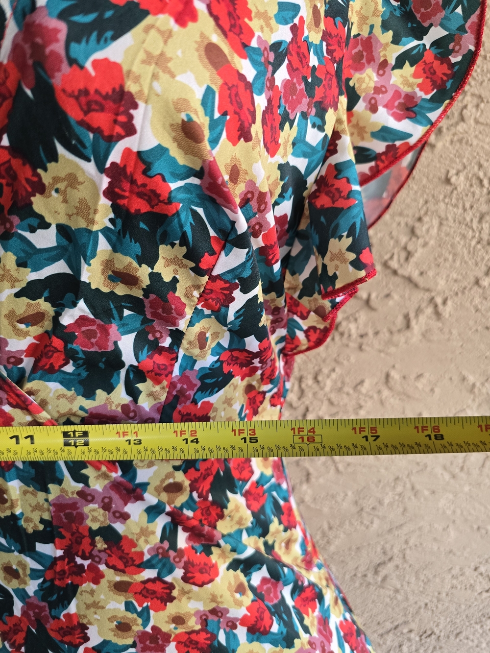 Deep V Floral Ruffle Mini Dress - Multi-Color - Picture 6 of 11